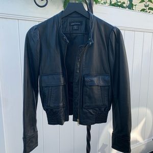 Genuine leather moto jacket